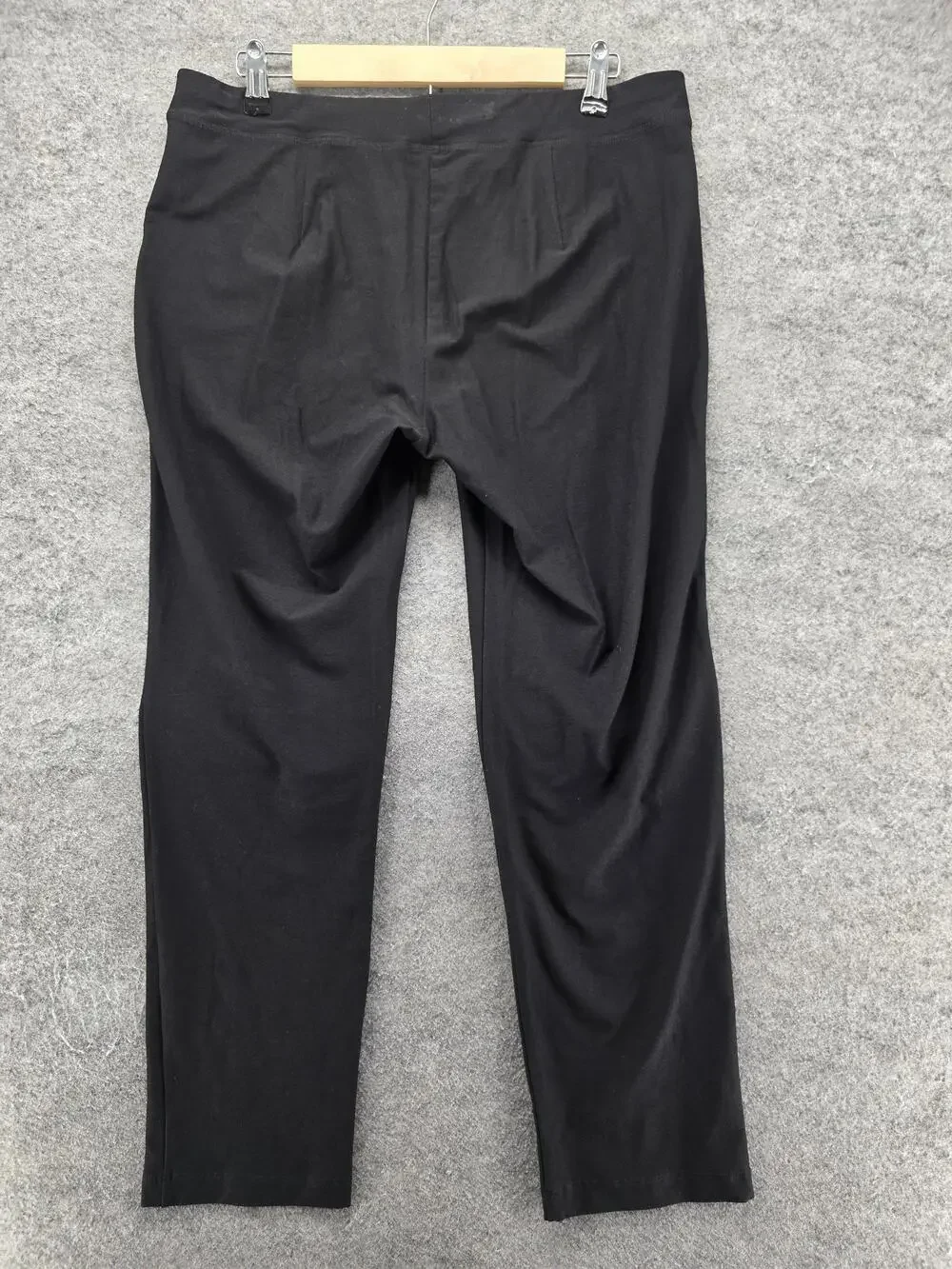 Eileen Fisher Leggings Womens M Black Ankle Viscose Nylon Spandex Elastic Waist